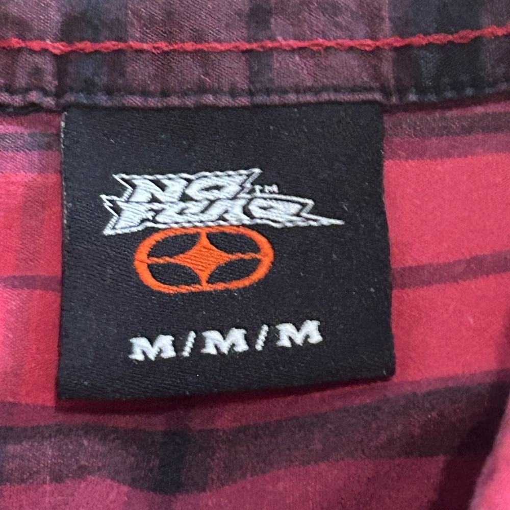 Y2K No Fear Men’s Medium Long Sleeve Button Down Plaid Shirt - Picture 7 of 12